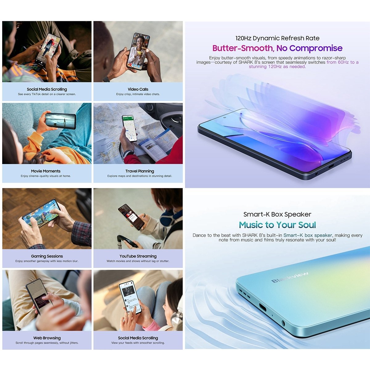 Fashion Global Blackview SHARK 8 8GB+256GB 6.78 inch Android 13 Smartphone Blackview SHARK 8